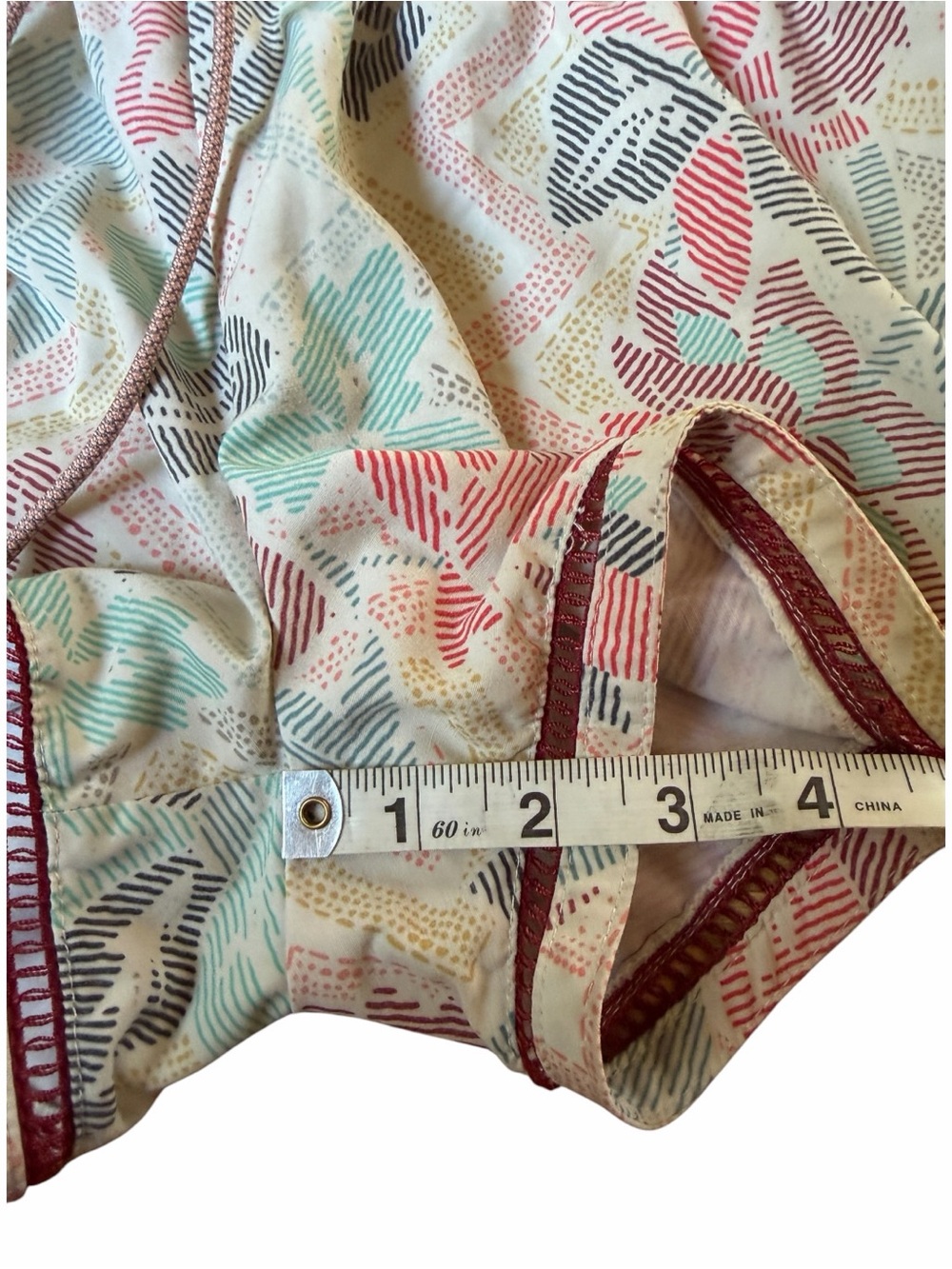 prAna Mariya Shorts Women’s Medium Cream Floral Geometric Print Drawstring - Picture 9 of 10